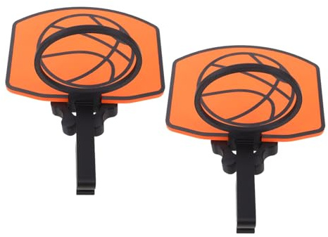 Fenical 2pcs Plastic Mini Basketball Hoop for Trash Can Clip-on Basketball Rim Decoration for Waste Bin, Doubles as Decor and Activity, Suitable for Kitchen and Home Use