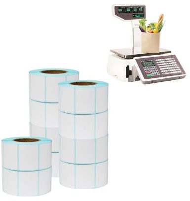 Professionellt Termopapper För Vågar 800 | Industriella Termorullar, Hög Motståndskraft Mot Värmeomväxlingar Och Slitage(10 rolls,40mm*60mm)