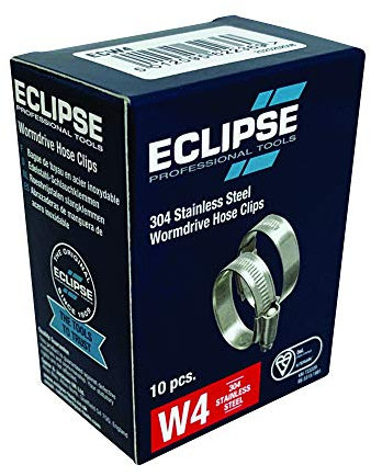 Eclipse Professional Tools ECW4-OX W4 304 Edelstahl-Schneckengewindeschellen 18mm-25mm Box à 10