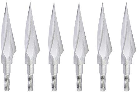 SHARROW 6 Stück Bogenschießen Pfeilspitzen Broadheads 150 Grain Pfeil Tipps Jagdspitzen Broadheads Projektilspitzen für Pfeil und Bogen (Silber)