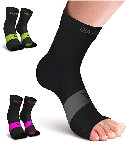 Fußbandage SANKLES für Damen und Herren (2 Paar) - Knöchelbandagen zur Stabilisierung von Sprunggelenk und Knöchel - Elastische Sprunggelenkbandage zur Unterstützung beim Sport (Schwarz/Grau, L)