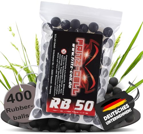 Fritz-Cell Rubberballs Kaliber .50 Gummigeschosse Schwarz – 400 Stück