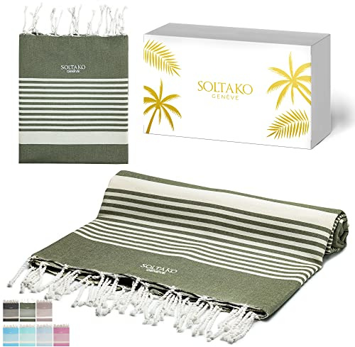 SOLTAKO Fouta Arthur Premium XXL, cachi, 200/200 cm