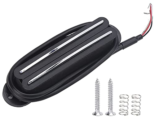 11K Dual Hot Rail Humbucker Dual-Coil Gitarren Humbucker Keramik E-Gitarren Pickup(Schwarz Silber Schiene)
