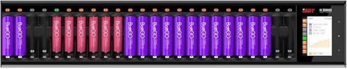 ISDT N24 Smart Battery Charger for AA AAA Rechargeable Batteries,24-Slot 48W Fast Charging with Battery Capacity Analysis and Activation/Discharge Function, for NiMH NiCd LiFePO4（Not for 1.5V Li-Ion）