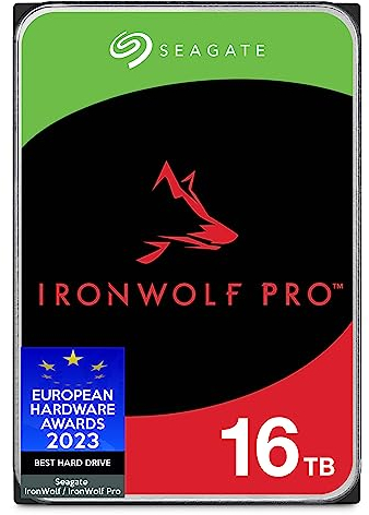 Seagate IronWolf Pro 16TB, Enterprise interna HDD NAS, per RAID NAS, CMR, 3,5-inch, SATA, 6Gb/s, 7200 RPM, 256 MB cache, FFP, Data Rescue Service (ST16000NTZ01)