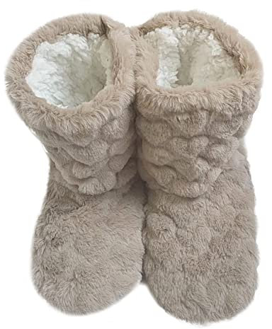 Hohe Hausschuhe Warm Damen Herren Hausstiefel Winter Hüttenstiefel Plüsch Hüttenschuhen Unisex Winterhausschuhe Kuschelig Wärme Pantoffeln Rutschfest Bequem Slipper Stiefel Schuhe für Drinnen Draußen