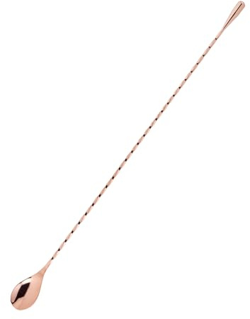 Stainless Steel Bar Spoon / 40cm-16 inch Extra Long/Spiral Tear Drop/Mixing Cocktail Mixology/Metal Weighted Easy Stir