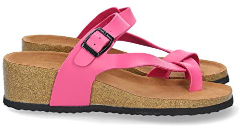 shoes&blues.es 73155 Sandalia Mujer de Esclava con Cuna Bio, Planta Anatomica y Hebilla en el Empeine. Primavera Verano 2020. Fucsia Talla 37