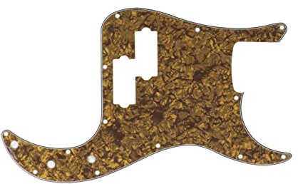 CAZARU 13 Löcher Modern Standard P Bass Pickguard Kratzplatte 4-lagig Brown Pearl für FD 4-Saiter-Bass