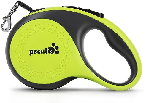 pecute Hundeleine 8m, Rollleine für Hunde, 360° Verhedderungsfreier Leinenverlängerung, Anti-Rutsch-Griff und Schnellbremsknopf, Geeignet für Hunde bis zu 50kg Gewicht