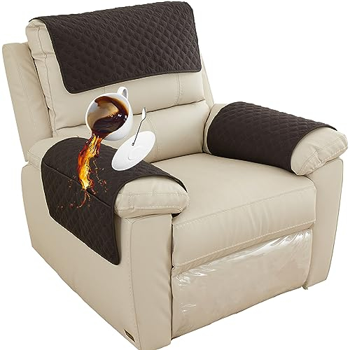 Armlehnenschoner, Armlehnenbezüge 1/2/3-er Set, Rutschfester Sofa Armlehne Kopfstützenbezug Für Sessel, Wasserdicht Armlehnenbezug, Sesselbezug Möbelschutz für Sofa, Stuhl (Schwarz,1 Sitzer (3 StüCk))