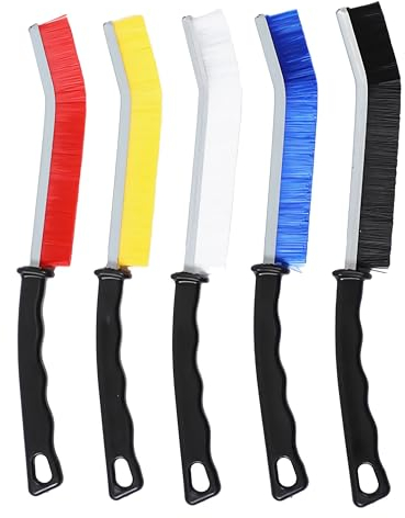 Hard Bristle Crevice Cleaning Brush for Small Spaces Cleaning, Thin Gap Cleaning Tool to Clean The Dead Corners for Kitchen Surfaces, Bathroom, Windows Sill Groove, Tiles, and Faucets, 5pcs Mixed