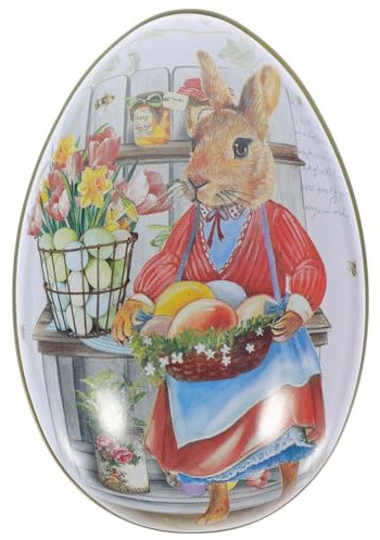 Amosfun Scatola Di Per Uova Di Pasqua Riempitivo In Metallo A Forma Di Coniglietto Di Pasqua Contenitore Per Uova Di Pasqua Scatola Di Caramelle Con Guscio D'uovo Di Pasqua