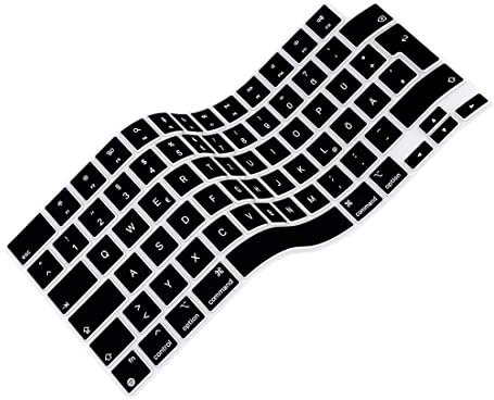 Arisase Ultradünne Silikon-Tastaturabdeckung für MacBook Air 34,5 cm (M3, 2024) und MacBook Air 15,3 Zoll (M3, 2024), weiches Schutzzubehör, EU/UK-Layout (Deutsch)