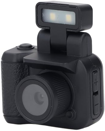 Digitalkamera, Mini Tumkamera 1080P HD-videokamera för Fotografering, Vloggningskamera med Blixtljus, Kompakt Liten Kamera för Resor (32 GB)