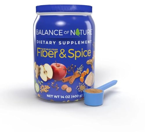 Balance of Nature Fiber & Spice - Psyllium Husk, Flax Seed, Turmeric & Apple - 30 Servings