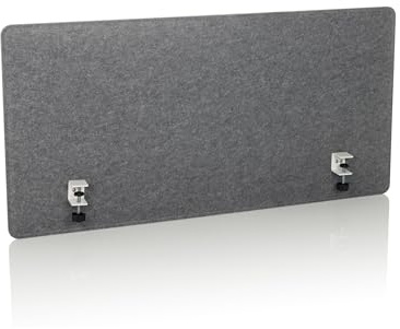hjh OFFICE Akustik Tischtrennwand 60x120 cm FLEXMIUT 3D Schreibtisch Sichtschutz Büro, Schalldämmender Schreibtischteiler, Stoff Dunkelgrau