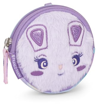 MOFU Officiell Mofu Mofu myntväska, med praktisk dragkedja, perfekt för förvaring av mynt och andra småsaker, presentidé för flickor och flickor, 9 x 3 cm, lila