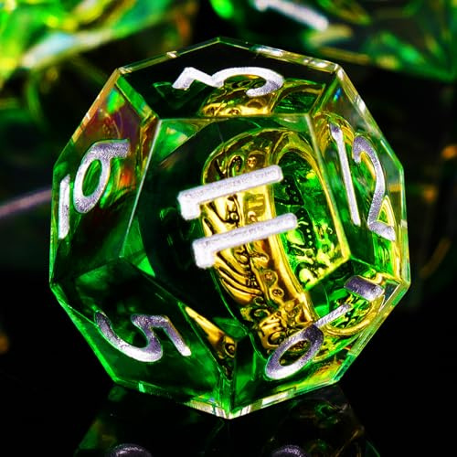 ORUZA DND Würfel Set Herr der Ringe, 7 Stück Polyedrische DND Würfel Set Scharfer Kante D&D Würfel für Dungeons und Dragons Pathfinder RPG MTG Rollenspiel Würfel