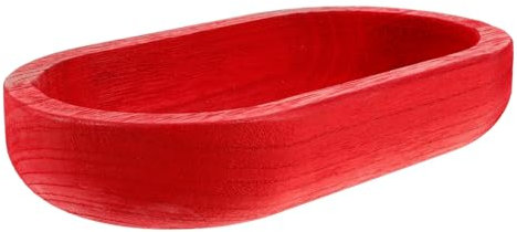 Amosfun Holz Ablagetablett Ovales Serviertablett Speiseplatte Für Haushalt Küche Obst Dessert Snacks Lagerung Schüssel Tablett