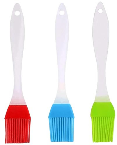 Set di 3 pennelli da pasticceria in silicone per uso alimentare, resistenti alle alte temperature, per forno, barbecue, olio, pasticceria, facili da pulire, design di alta qualità, pennelli da cucina