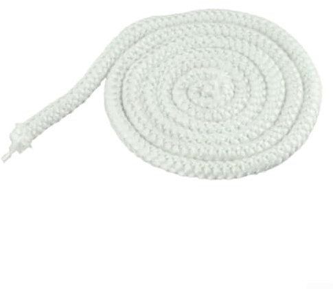 Cuerda de estufa, resistente al calor, junta de repuesto para sellado de cuerda, tira selladora para estufa de leña, chimeneas, puerta de horno, color blanco (6 mm x 2,5 m)