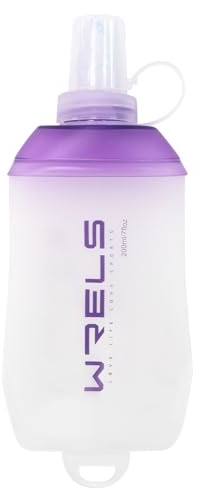 WRELS Flasque Running 200ml-Gourde Running Souple avec Anneau de Suspension,Bouteille D'eau Pliable sans BPA pour Course à Pied, Trail
