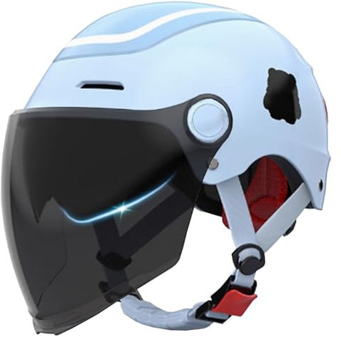 retrò Casco Scodella Portatile Mezzi Caschi Jet, Mezzo Casco da Motociclista Vintage Caschi Caschi Casco A Scodella Scooter Motorino ECE Omologato Mezzo Elmetto da Moto retrò