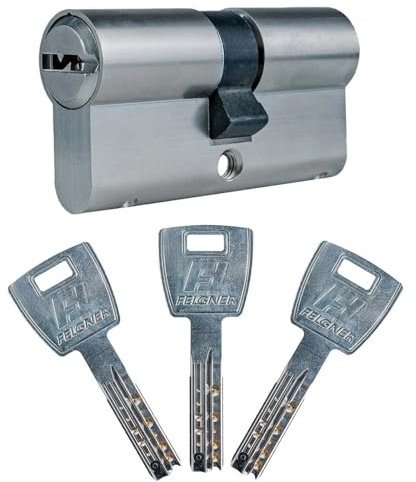 FELGNER Dolomit cilindro doppio | cilindro di alta qualità | funzione di emergenza e pericolo | protezione contro le perforazioni | incluso 3 chiavi e carta di sicurezza - 35/40