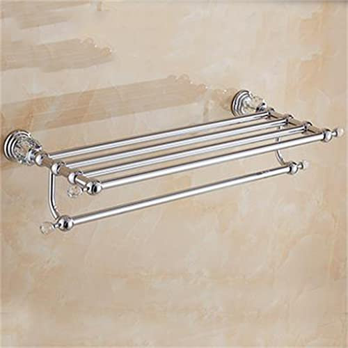 FFYUTING Estante de Ducha de latón, Soporte de Papel higiénico, Montaje en Pared de Cristal Plateado, toallero, Soporte para escobilla de baño, Juego de Accesorios