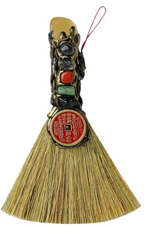 Acunny Scopa per altare,Scopa per altare strega - Ornamento per porta scopa gemma - Scopa in naturale Feng Shui, scopa da strega per l'arredamento della camera da letto, piccola scopa da altare