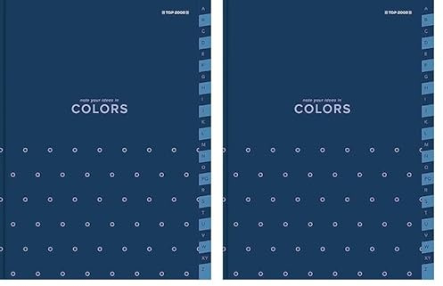 Top-2000 Index Notizbuch A5 96 Blatt kariert, A-Z, Blau/Notizbuch mit Register A-Z (Packung mit 2)