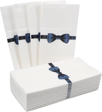 Gatuida 50pcs Navy Blue Pocket Napkins Napkins Cutlery Cutters Wrapping for Party Tabletop Decor