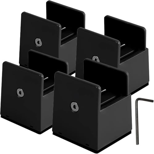 Xummi Rehausseurs de meubles 5cm, 4 pièces rehausseurs de lit réglables avec serre-joint à vis, supporte 5000 lb, rehausseurs de chaise pour charges lourdes, rehausseurs de meubles pour lit, table