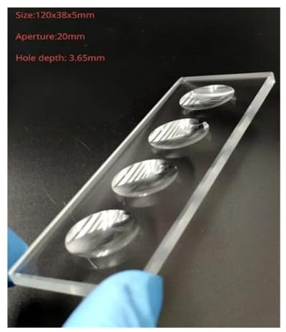 Mikroskopbeobachtung 2/3/4/5/6/8/12 Löcher, 5 mm Dicke, runder konkaver Hohlraum, biologischer Objektträger, optisches Glas, mehrere Vertiefungen for das Labor(1X4 4 wells 20MM)