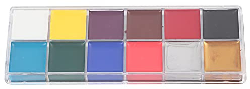 Make-up Set für Gesicht und Körper Farbe, Ölfrei, 12 Farben, Hohe Sättigung, einfach für Halloween Party zu verwenden, Schnurrbart Clown (Ölfarbe in 12 Farben)
