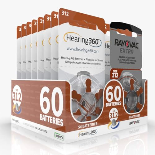 Hearing360 Batterie per apparecchi acustici Rayovac Extra e Hearing360 misura 312 marroni (10 blister marroni)