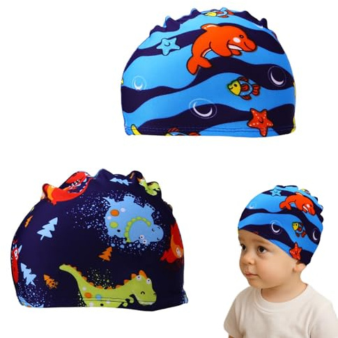 2 pièces bonnet de bain pour bébé pour piscine, pour enfants, motif dessin animé