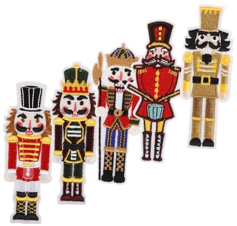 DOITOOL 5stücke Nussknack Soldat Aufbügelflicken Für Kleidung Dekorative Hutflicken Verschleißfeste Mantelflicken Kompakte Kleidungsflicken Austauschbare Hutflicken Diy-mantelflicken Carto