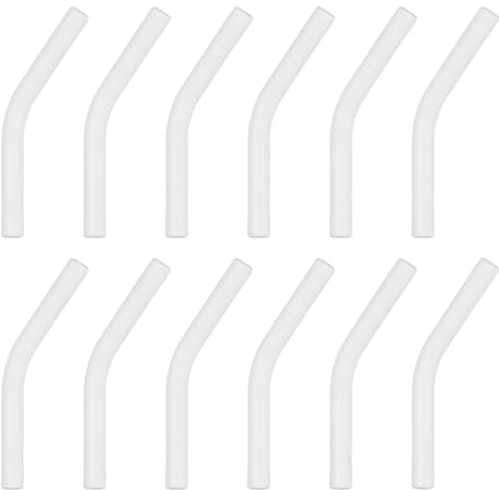 QUARKZMAN 12pz Punte in Silicone per Cannucce Punta Gommosa 6mm Bianco | Adatte per Cannucce in Acciaio Inossidabile, Coperture in Metallo Riutilizzabili