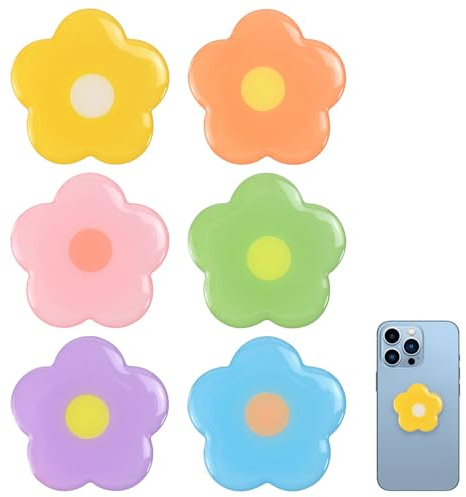FuxFuis 6 PCS Support de Doigt pour Téléphone Portable, Support de Téléphone Portable Floraux, Poignées de Téléphone Portable, Anneau Telephone Portable, Grip Telephone pour Smartphone et Tablette