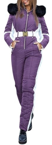 ski Anzug Damen, Skianzug Damen Sport Schneeoverall Winddicht Jumpsuit Softshell Skioverall Warme Wasserdicht Schneeanzug Winter Einteiler Für Snowboard Outdoor
