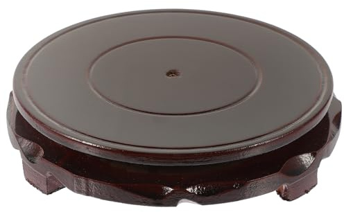 DEARMAMY Supporto Portavasi Girevole in Legno 18 Cm, Base per Vaso di Fiori Robusta e Stabile, Piedistallo Espositivo per Fioriera da Interno e Giardino, Complemento D’arredo per Soggiorno