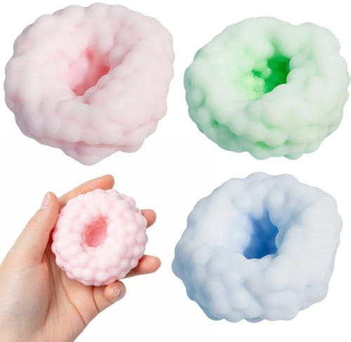 CLIUNT 3 Pezzi Palline Antistress, Giocattolo Antistress, Fidgets Squishy Piccoli Fidget Giocattoli, per Impastare, Pressare, Rilassare, Alleviare l'ansia (Rosa + Blu + Verde)