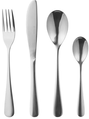 Russell Hobbs COMBO-1902 48-Piece Cutlery Set - Mirror Polish Stainless Steel, Dishwasher Safe Flatware, Tableware for 12 Place Settings, Strong, Lightweight, Elegant London Design, 15 Year Guarantee