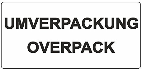 Warnetiketten/Versandetiketten UMVERPACKUNG OVERPACK auf Rolle - weiß - 100 x 50 mm - 500 Stück