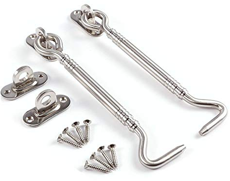 byou Sturmhaken 2packs Tor Haken 6inch Edelstahl Mehrzweck Haken öse zum Schuppen Tor Garage Tür Windows Kabine