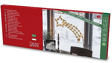 Konstsmide LED Fenstersilhouette, Komet, 35 warm weiße Dioden, 230V, Innen, weißes Kabel - 2160-010
