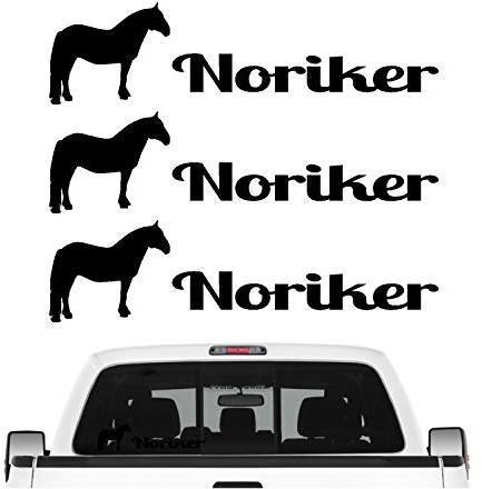siviwonder Noriker Kaltblut Aufkleber 3er Set Pferdeaufkleber Pferd reiten Auto Folie Farbe Schwarz, Größe 30cm